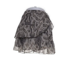 Reserved | Zwart-grijze rok met paisley print en lagen