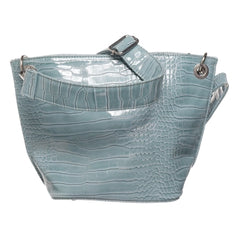 Blauwe Krokodillenleer Crossbody Tas
