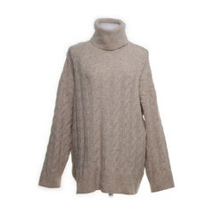 H&M | Beige kabeltrui met col
