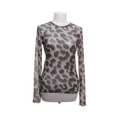 Monki | Grijze luipaard mesh top