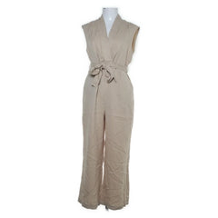 Zero | Beige Mouwloze Jumpsuit