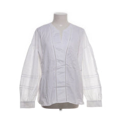 Just White | Witte katoenen blouse met pofmouwen