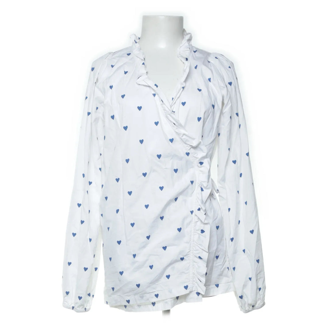 Envii | Wit, Blauw - Wikkelblouse