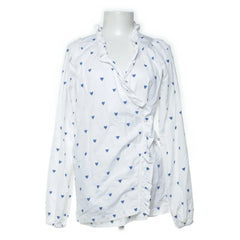 Envii | Wit, Blauw - Wikkelblouse