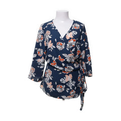 JBC | Blauw, Meerkleurig - Wikkelblouse