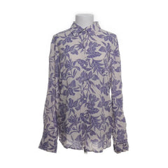 Witte blouse met paarse bloemenprint