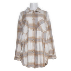 VILA | Beige Geruite Overshirt