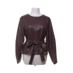 Visual Clothing Project | Bruine leren jasje met strik