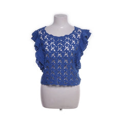 Zara | Blauwe Kanten Vlindermouwtop