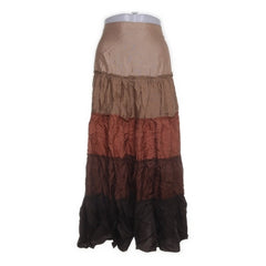 Cortefiel | Bruine gelaagde maxi-rok