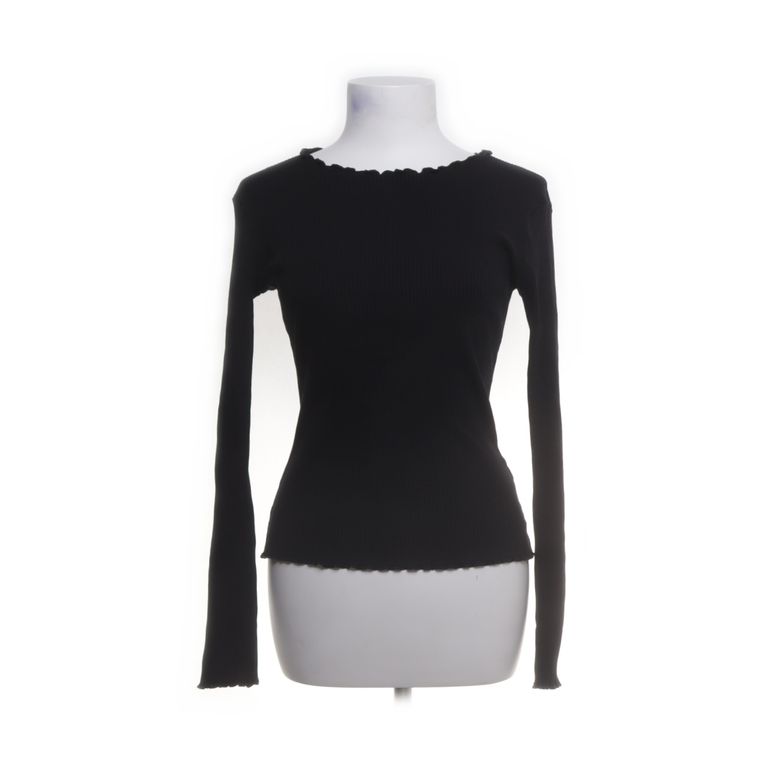 NA-KD | Zwart aangesloten shirt met lange mouwen