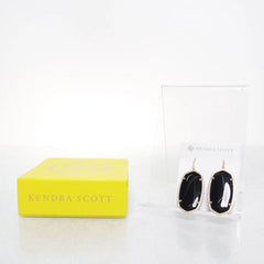 Zwarte Oorbellen Met Steen