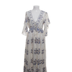 S.K | Witte Bloemenprint Maxi-jurk