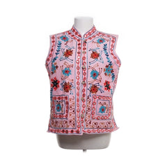 Gilet | Roze geborduurde gilet