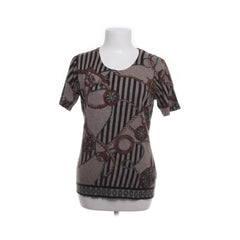 Christina | Grijze T-shirt met Patroonprint