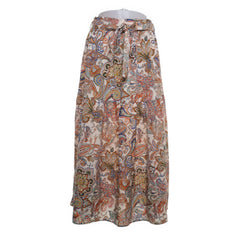 Bruin, Meerkleurig - Maxi rok