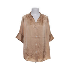 Arket | Beige zijden overhemdblouse