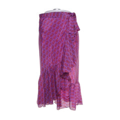 Sissel Edelbo | Paarse Bloemenprint Wikkelrok