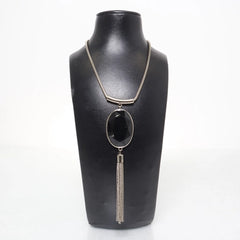 Zilveren Ovale Hanger Ketting