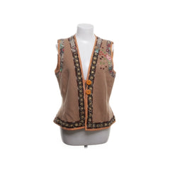 Gilet | Bruine Geborduurde Vest