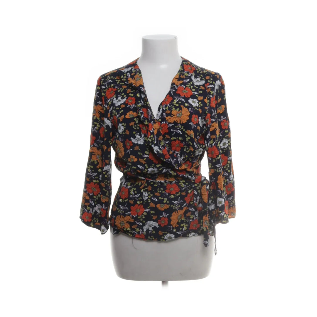 InWear | Blauw, Meerkleurig - Wikkelblouse