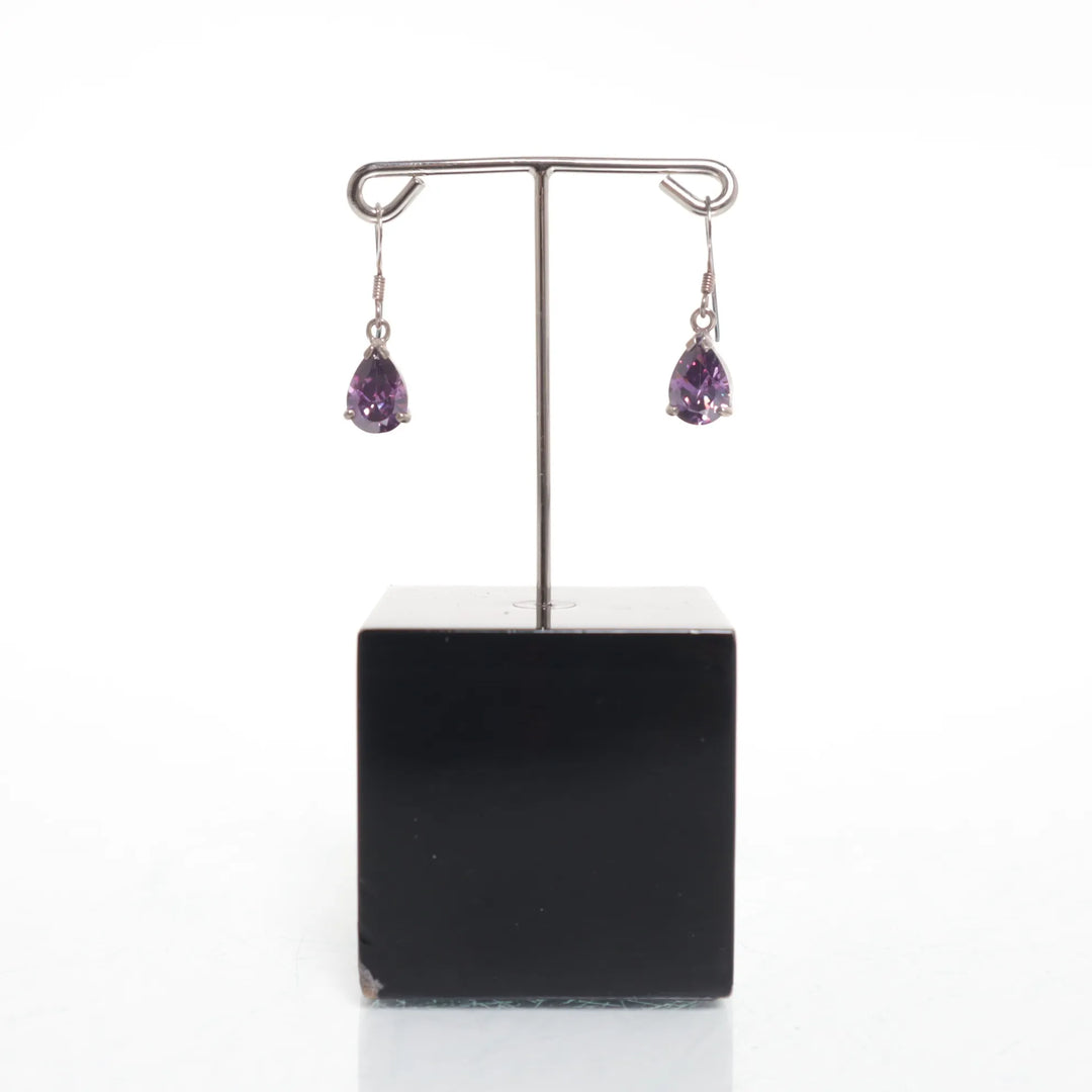 Zilver, Lila - Oorbellen