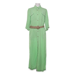 Terre Bleue | Groene Maxi Overhemdjurk