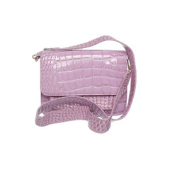 Paarse Krokodillenleer Crossbody Tas