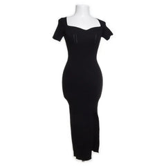GiorGia | zwarte gebreide maxi jurk