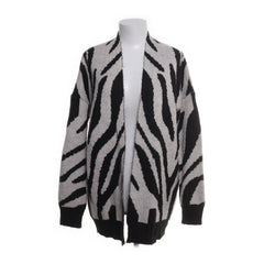Chic | Zwart-wit gebreid vest met zebraprint