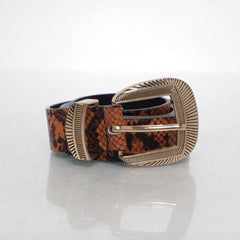 Bruine Slangenprint Riem