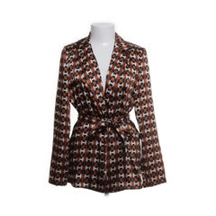 Blazer | Bruine geometrische blazer