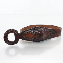 Bruine Leren Riem Gedetailleerd