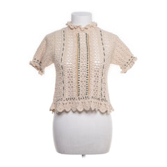 Zara | Beige Gehaakte Kanten Top