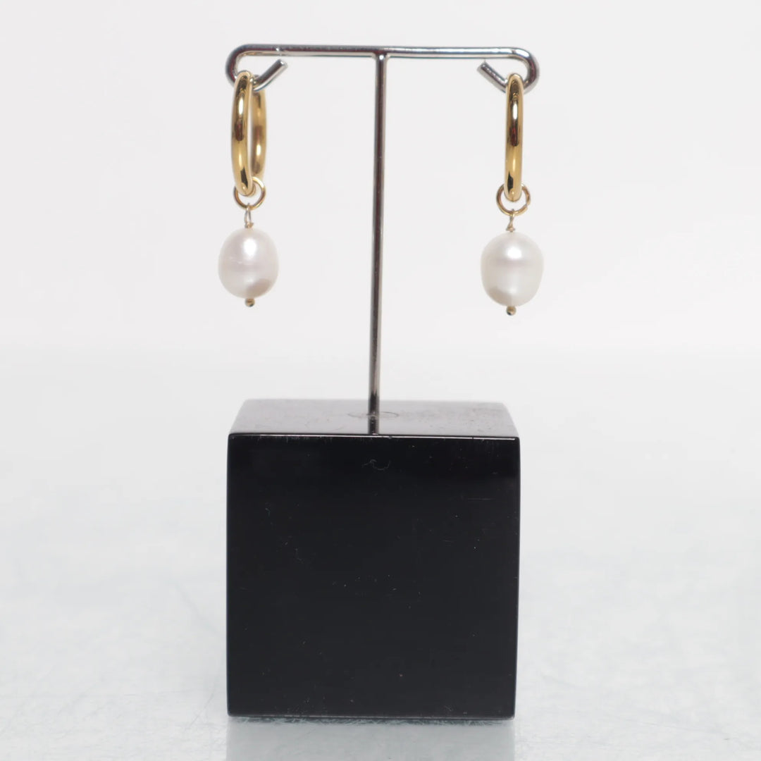 Goud, Wit - Oorbellen