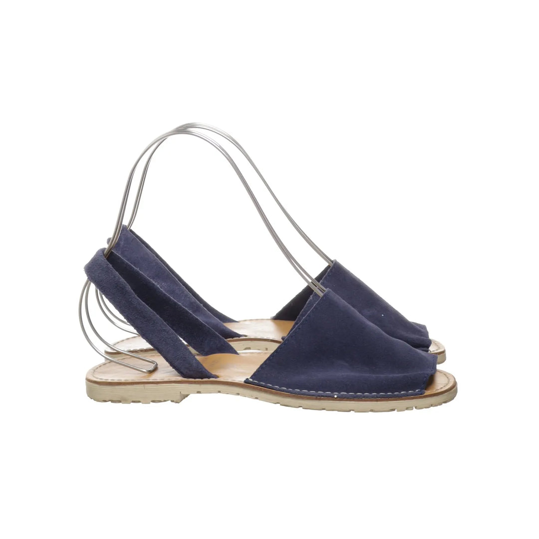 Beige, Blauw - Sandalen