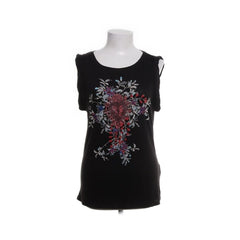 Sisley | Zwart mouwloos shirt met bloemenprint