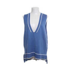Aniston Casual | Blauwe mouwloze V-hals top