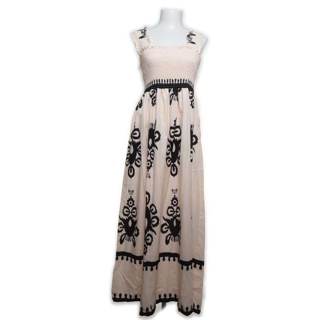 Beige, Zwart - Maxi jurk
