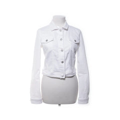 Witte denim cropped jas