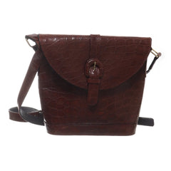 Bruine Leren Crossbody Tas