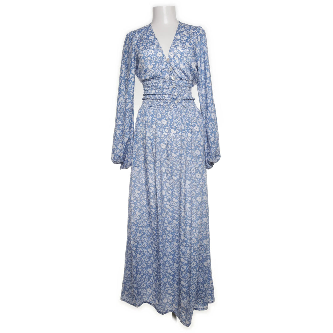 Gold & Silver | Blauw, Wit - Maxi jurk