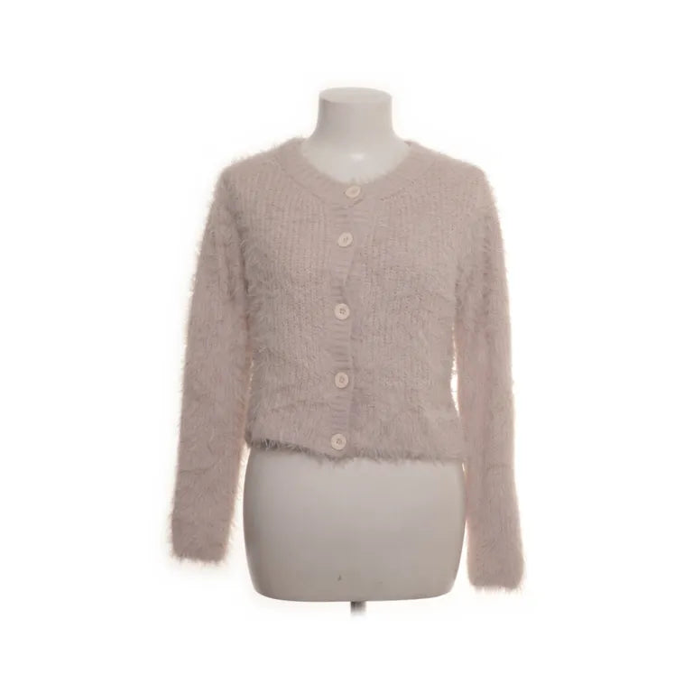 Zara | harig beige vest met knopen, ronde kraag