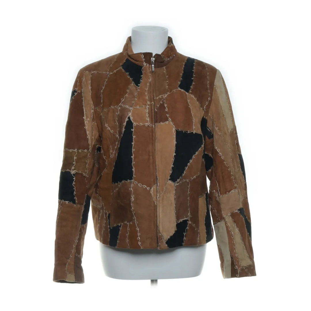 One Two | Bruin, Zwart, Beige - Leren jack
