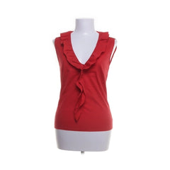 Moschino Cheap and Chic | Rode mouwloze blouse met ruche
