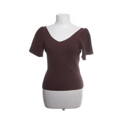 ONLY | Bruine top met korte mouwen en V-hals