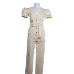 Bershka | Beige linnen jumpsuit