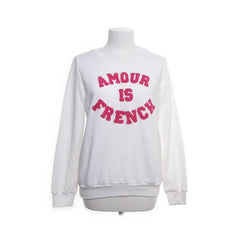 Jubylee | Witte trui met roze tekstprint