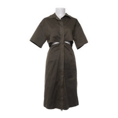 Gina Tricot | Olijfgroene Midi Overhemdjurk