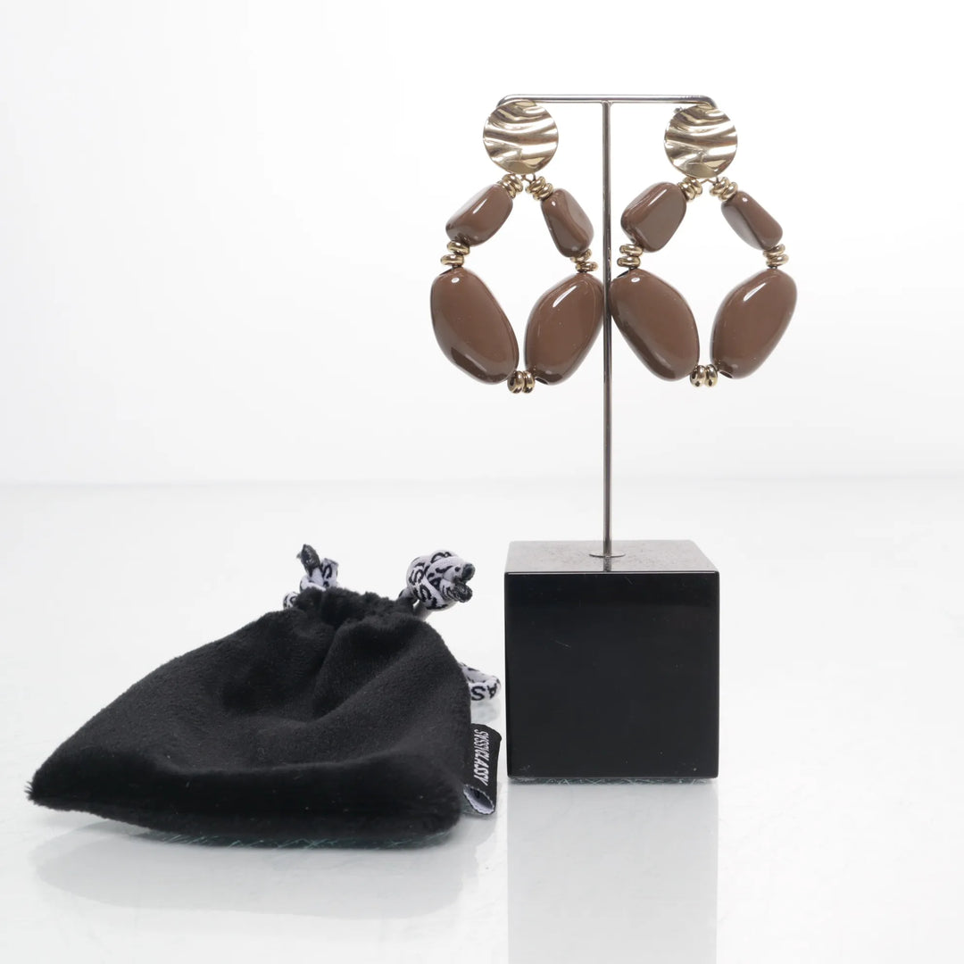 Sassy Classy | Bruin, Goud - Oorbellen